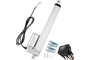 SZAWINLI AWINLIDC 24V 8 Inch Linear Actuator, Instantaneous Switch,Maximum Thrust 900N 9mm/s Waterproof Actuator,Mounting Bracket,Suitable for Recliner,Projection Elevator (200mm)