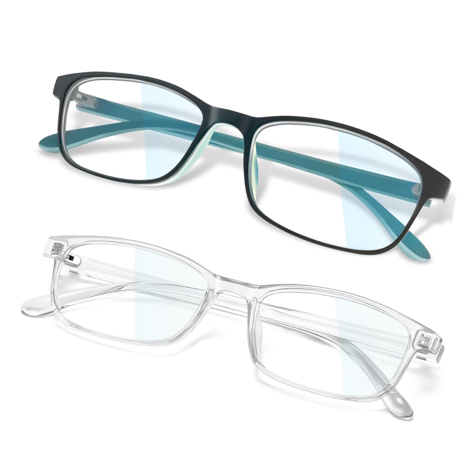 Photo 1 of JEERO Blue Light Blocking Glasses - Lightweight Frame Computer Glasses, Anti Eyestrain & UV Glare, TV/Phone/Gaming Eyeglasses for Women Men, Non-Prescription