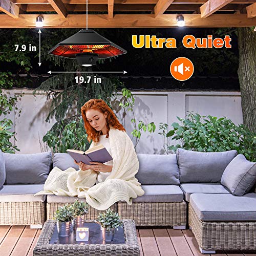 Electric Patio Heater Outdoor Ceiling Mounted Heater 1500W with