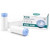 Commode Liners with Absorbent Pads, LDPE with EPI Additive for Commodes | 50 Liners &amp; 50 Pads, FSA/HSA Eligible, Fast SAP Absorption, Leakproof, For Home Care, RV &amp; Camping, Fits Standard Commodes