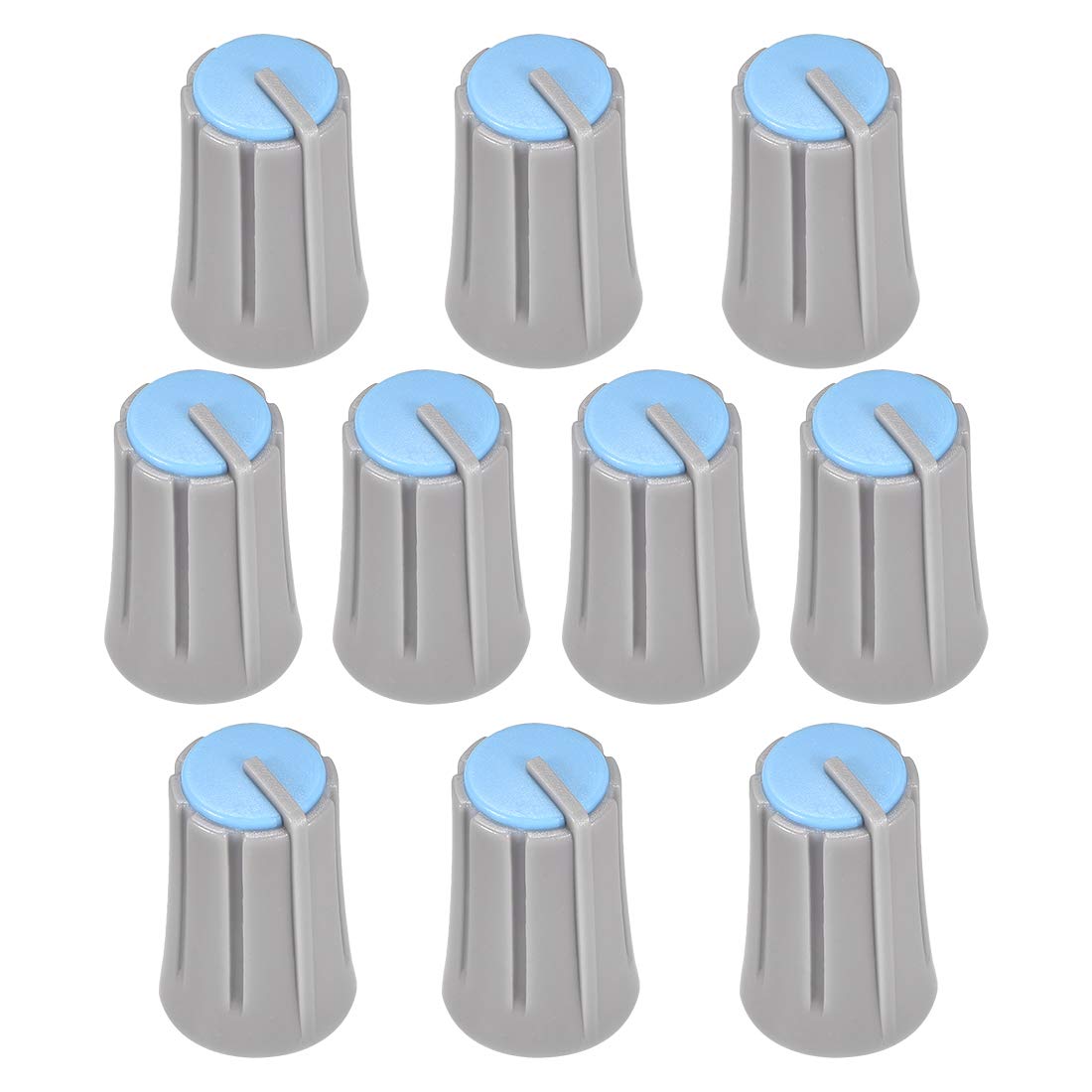 sourcing map 10pcs,Potentiometer Control Knobs for Electric Guitar Acrylic Volume Tone Knobs Grey Blue D Type 4x6mm