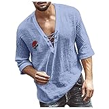 JPLZi Mens Fashion T Shirt Cotton Linen Tee Hippie