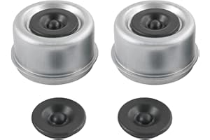 JDMSPEED 2PCS 2.44" Trailer Hub Bearing Dust Cap with Extra 2 Rubber Plugs, Trailer Axle Wheel Bearing and Hub Dust Caps for Most 5200 to 6000 Pound Axles Dexter Axle Cup Grease Cover