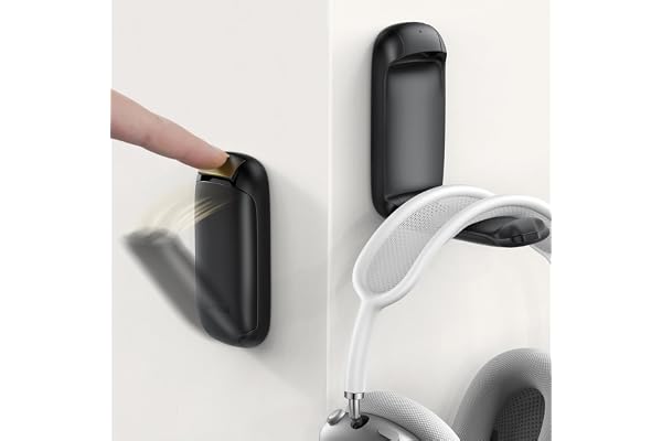 Lamicall Headphone Stand, Sticky Headset Holder - [Foldable & Compact] Headphone Holder Hook Mount, Adhesive Hanger Clip Unde