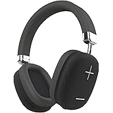 P37 Max Over Ear Bluetooth Headphones, Black Wireless Headphones with Microphone, 80H Playtime,Deep Bass Memory Foam Ear Cups,HiFi Audio, Lightweight Headset,Foldable for Gym,TV, Travel, Home Office