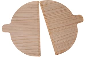 Leefasy 2Pcs Half Round Pizza Peel Solid Wood Pizza Board Sturdy Pizza Baking Accessories for Cutting Bread Baking Pasta