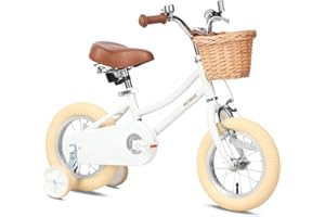 Petimini Girls Bike with Basket for 2-12 Years Old Kids, 12 14 16 18 20 Inch Bicycle with Bell Training Wheels, Multiple Colors