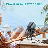 EasyAcc 9 inch USB Desk Fan Silent 25DB Strong Airflow Quiet Portable 2 Speed view 2