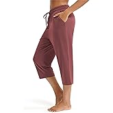 Maxbee Capri Pants for Women Drawstring Workout Sweatpants Comfy Lounge Elastic Waist Yoga Pants
