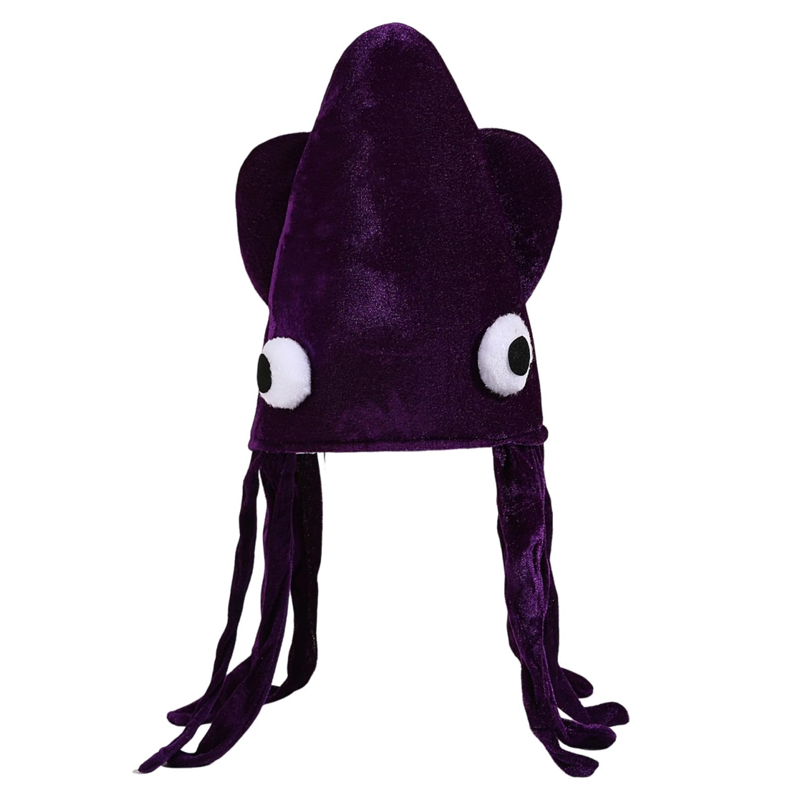 Copbopwn Playful Squid Hat Funny Party Hats Soft Breathable Fabric Silly Hats for Adults Fish Hat for Cute Sea Creature Headwear Themed Event Octopus Hats Costume Party Dressing Up Props (Purple)
