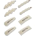 JELIEE 8 PCS Pearl Hair Clips Large Hair Clips Pins Barrette Ties Hairpins for Woman Headwear Sweet Hair Accessories Fashion Cute Hair Clips