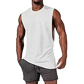 Gafeng Mens Workout Tank Tops Muscle Cut Off Shirts Sleeveless Bodybuilding Gym Cotton T-Shirts