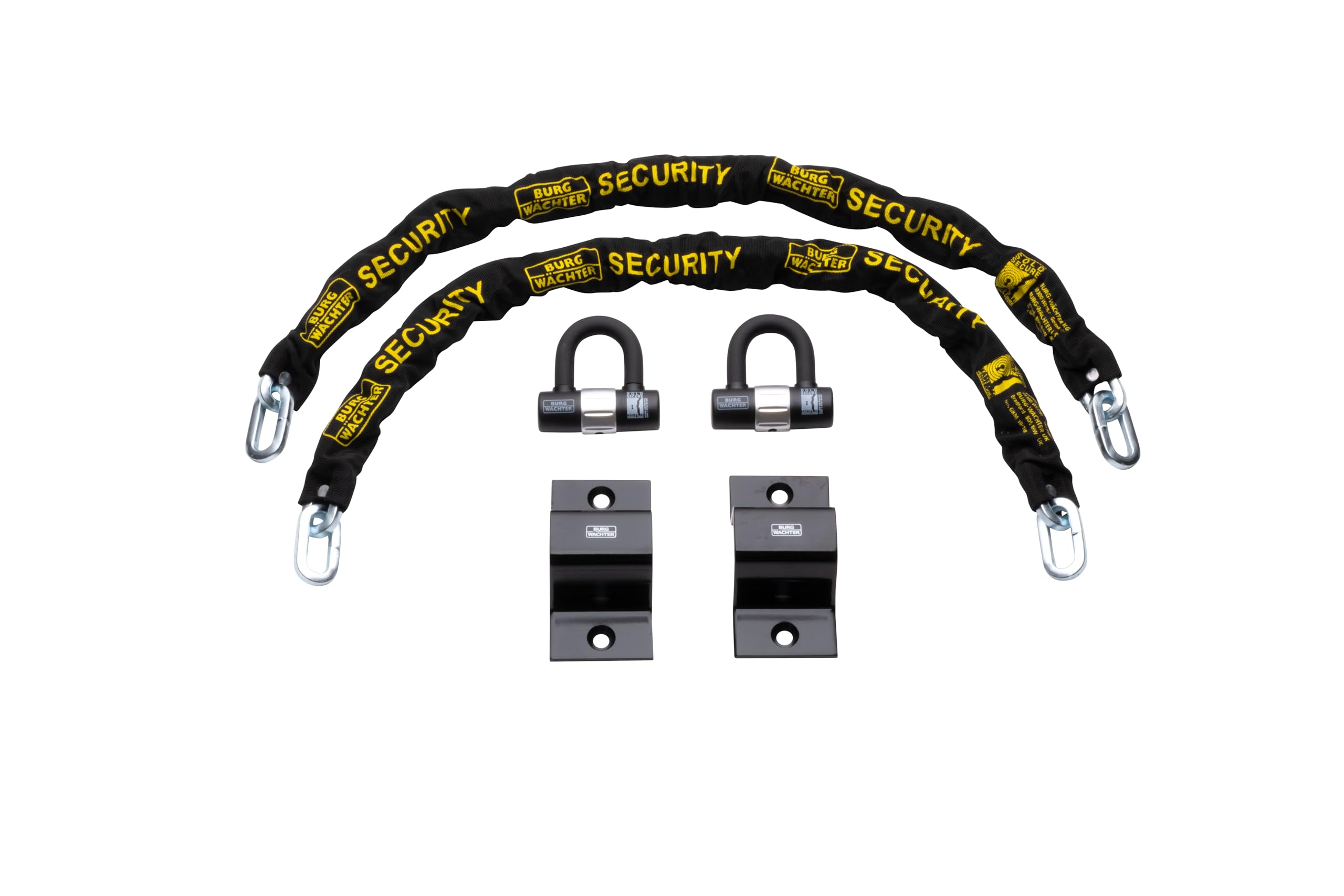 Burg Wachter Duo Kit Sold Secure Diamond & Gold 10mm Keyed Alike 1m Chain & Ground Anchor Twin Pack