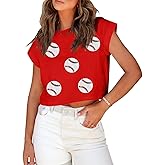Baseball Shirts Women Baseball Mom Shirt Sparkle Baseball Sequin Graphic Tee Game Day Gift Casual Short Sleeve Crop Tops