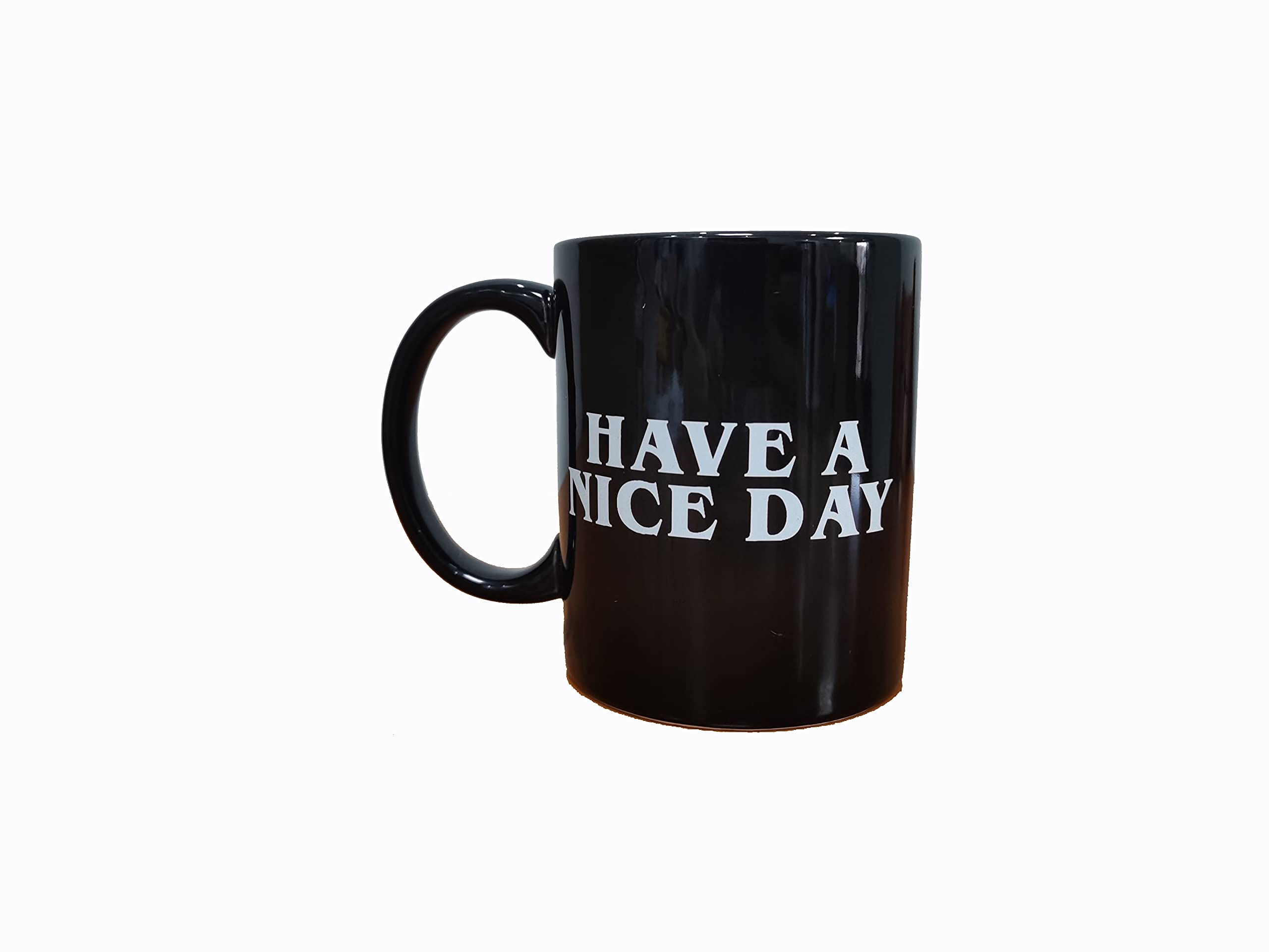 Have a Nice Day Coffee Mug Middle Finger Coffee Cup Ceramics Cup Milk Juice Tea Mug (350 ml, Black)
