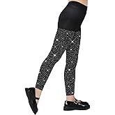LinkSphere Footless Tights for Girls, Sparkle Rhinestone Stockings Ultra-Soft Kids Microfiber Tights