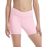 Runhit Girls Volleyball Shorts 5" Youth Spandex Biker Shorts Kids V Cross Waist Compression Dance Athletic Shorts