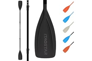 iTAOSTAR Paddle Board Paddle Detachable, Stand Up Paddle for Adults with Double Locks, Kayak Paddle Adjustable with Glass Fiber Blade, Floating Paddle Board Oar with Lightweight