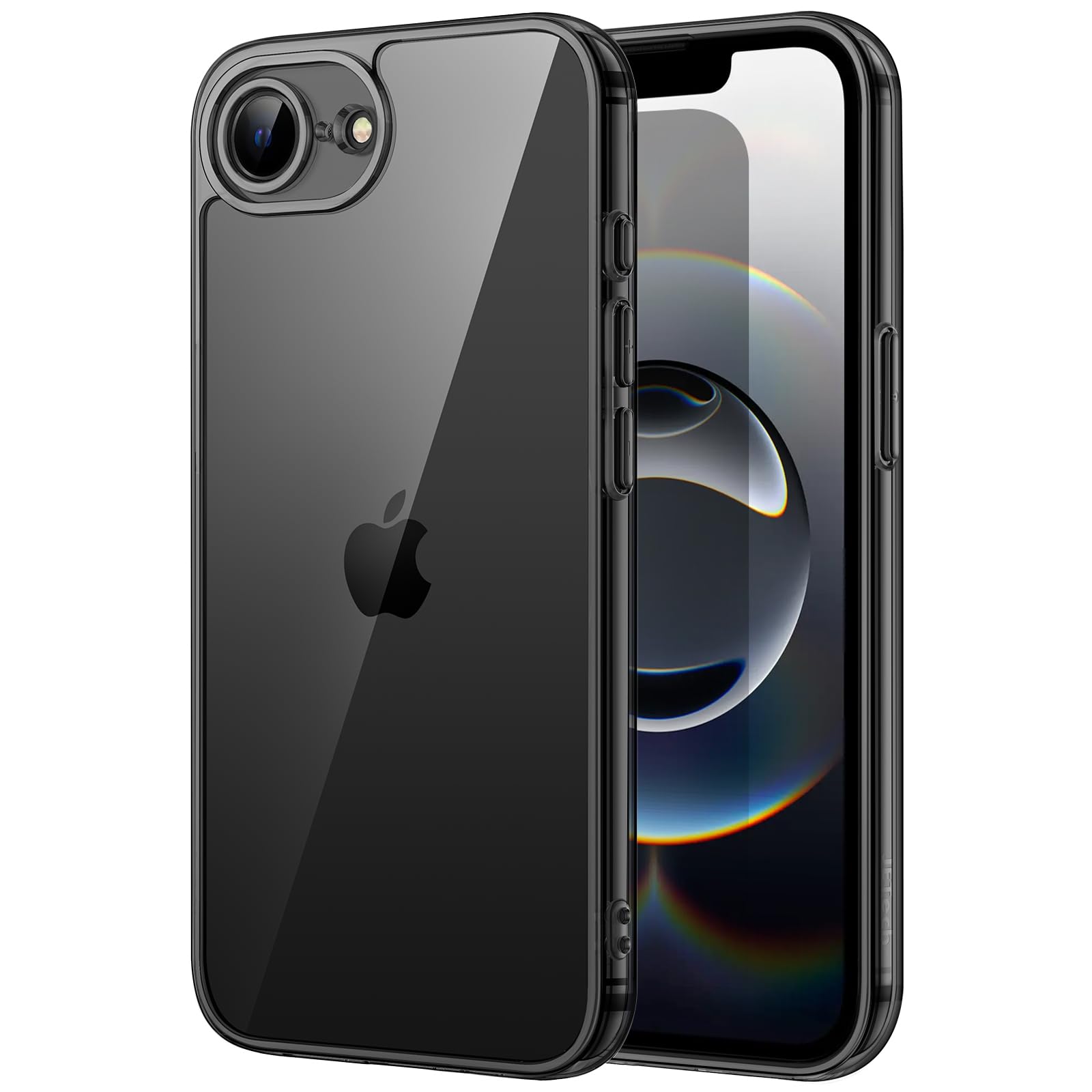 JETech Case for iPhone 17e (2026) / iPhone 16e, Non-Yellowing Shockproof Phone Bumper Cover, Anti-Scratch Clear Back, 6.1-Inch Display (Black)