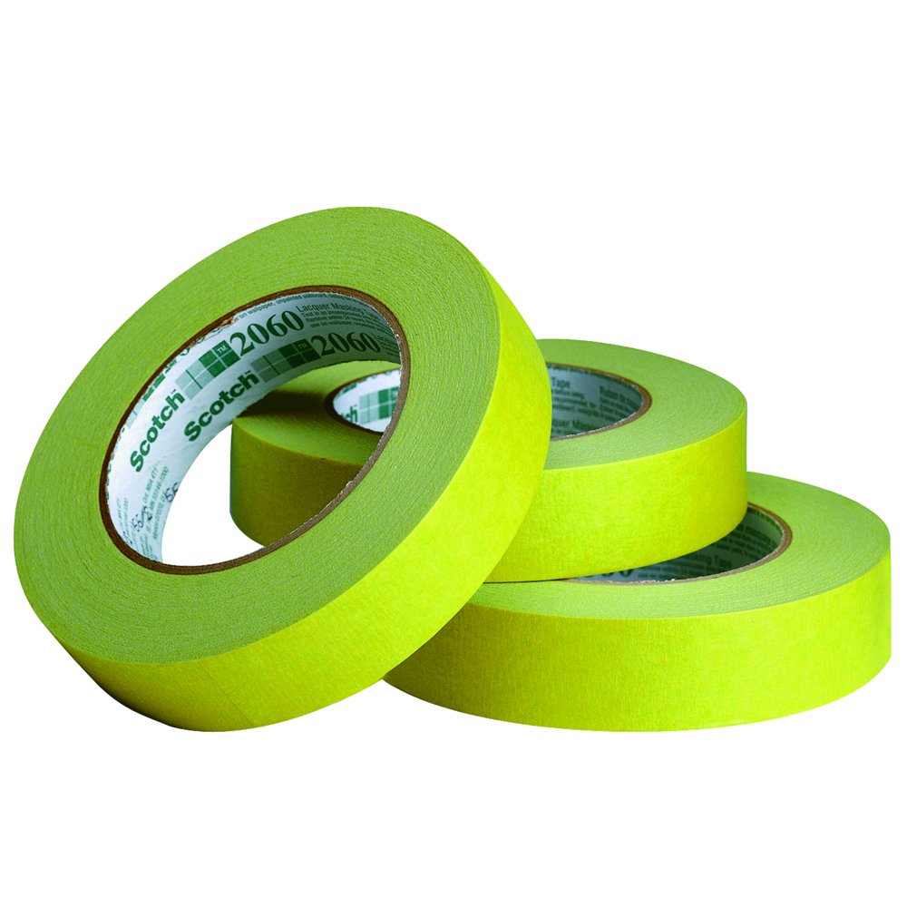 3M 2060 Masking Tape, 6.0 Mil, 1" x 60 yds, Green, 36/Case, 3M Stock