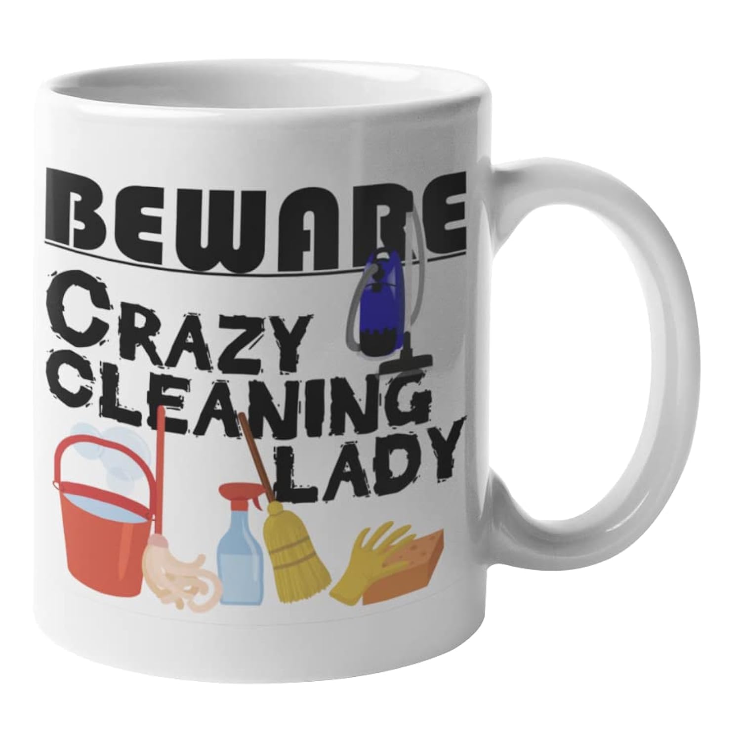 McMug - Crazy Cleaning Lady - Mug, Ceramic, 11fl.oz.