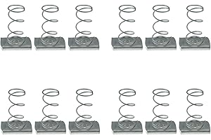 Maxmoral 12pcs M8x6mm Spring Channel Nuts with Zinc Electroplate Finish, Long Spring Nuts Great for Use with Strut Channel