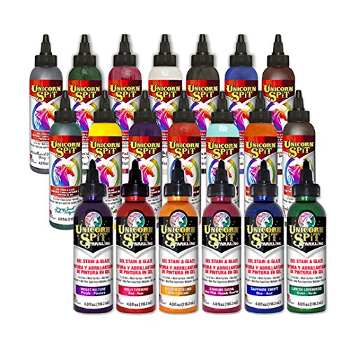 Unicorn SPiT - Gel Stain & Glaze - 20 Complete Paint Collection- 4oz Original and Sparkle Collection