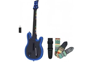 Lyvix Guitar Hero Controller for PS4/PS3/PC, Wireless Rechargeable Game Controller Compatible with Guitar Hero, Clone Hero, Rock Band, Fortnite Festival, with Replaceable Straps, RGB Light, Audio Jack
