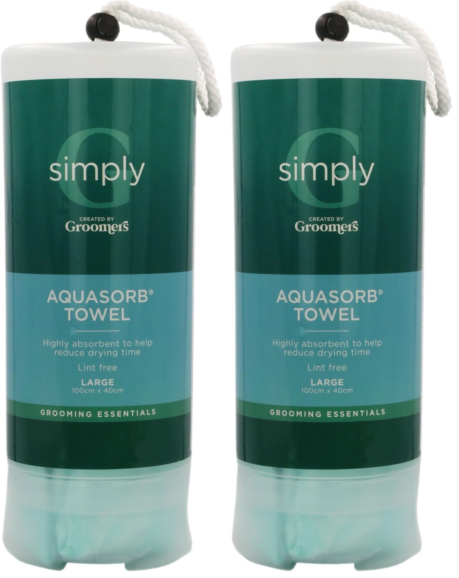 Groomers Large Aquasorb Pet Towel | Microfibre Chamois Professional Dog Grooming Essentials | Super Absorbent Lint Free (Pack of 2)