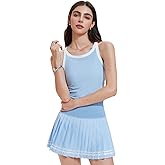 Tennis Skirt Set for Women 2 Piece Racerback Tank Top Golf Dress Activewear for Outfit Pickleball Athletic Workout