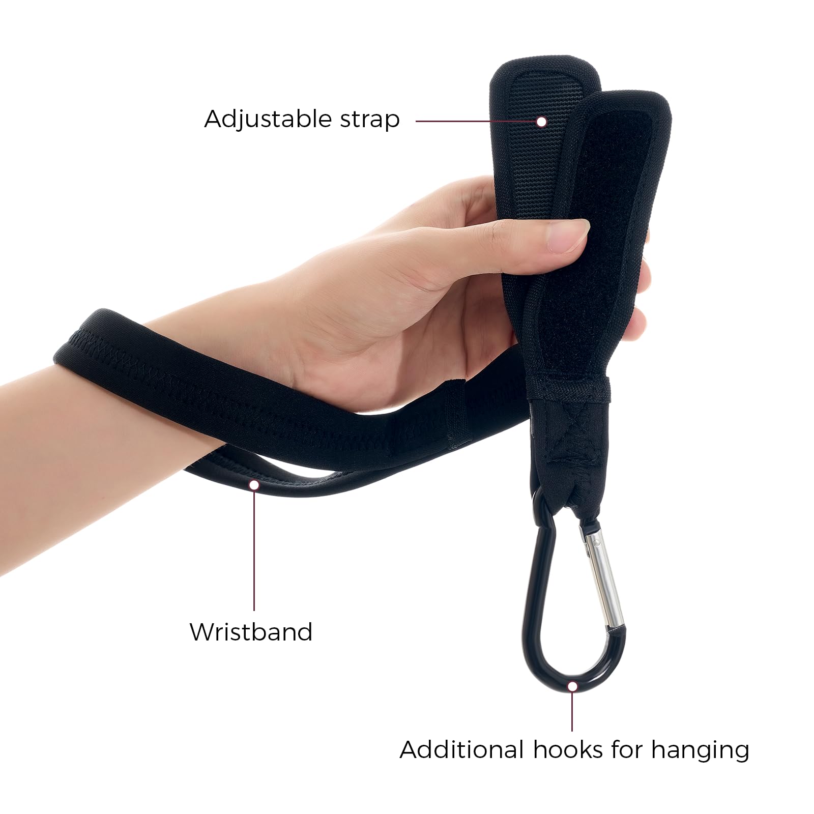 Momcozy Handle Strap for Baby Stroller | Safety Wrist Leash | Adjustable Pram Wheelchair Hand Leash | with Hooks for Storing Items | Security-Accessory for Child Safety