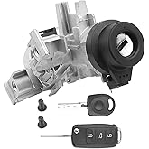 1K0905851B Ignition Switch Lock Assembly with Key Compatible with VW Golf 2004-2011, Jetta 2006-2018, EOS 2007-2011, Tiguan 2008-2011, Rabbit 2006-2009, Passat 2012-2019, Replace # 1K0905841 1K0905865