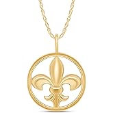 AFFY Fleur-de-lis Pendant Necklace – 14K Gold Over Sterling Silver, Dainty Jewelry Gift for Women, 18" Chain Included