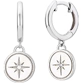 925 Sterling Silver Celestial Huggie Drop Star Earrings