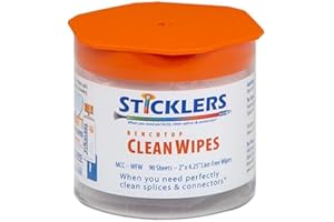 Sticklers MCC-WFW Benchtop CleanWipes for Fiber Optics, 90/tub