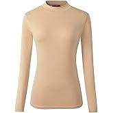 Veranee Women's Long Sleeve Slim Fit Turtleneck Basic Layering T-Shirt