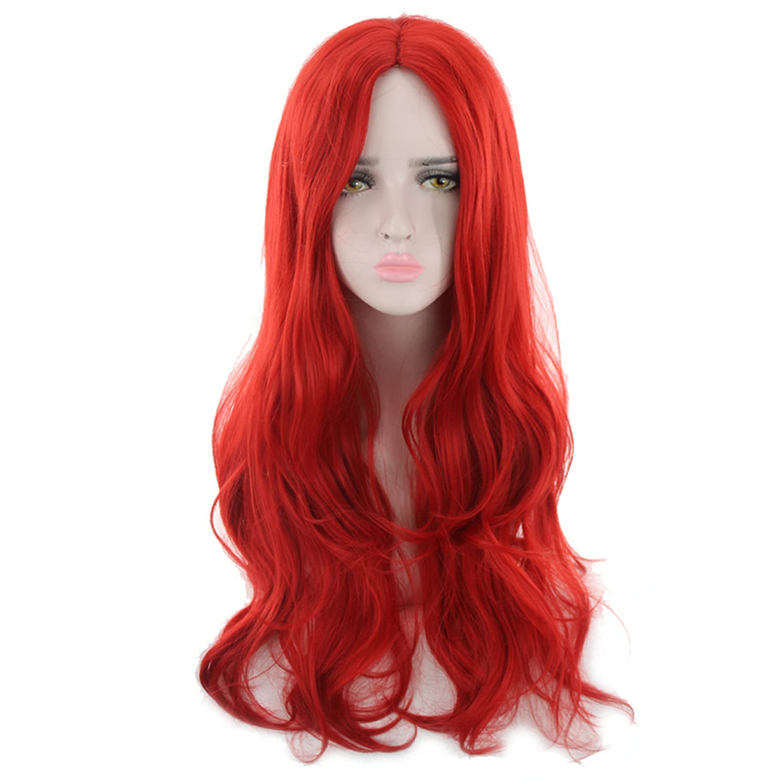 29.5" 75cm Long Red Wigs for Women Synthetic Curly red Wigs for Party Cosplay Halloween Anime (C-Red) — image 1