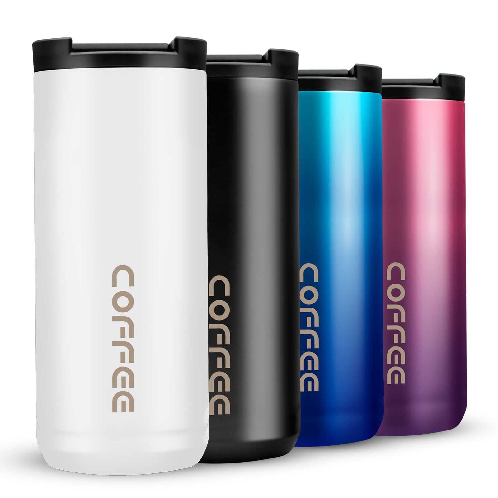 Travel Mug, Double Walled Coffee Cup 550ml Vacuum Insulation Stainless Steel with Leakproof Lid Eco-Friendly, for Hot and Cold Water Coffee and Tea