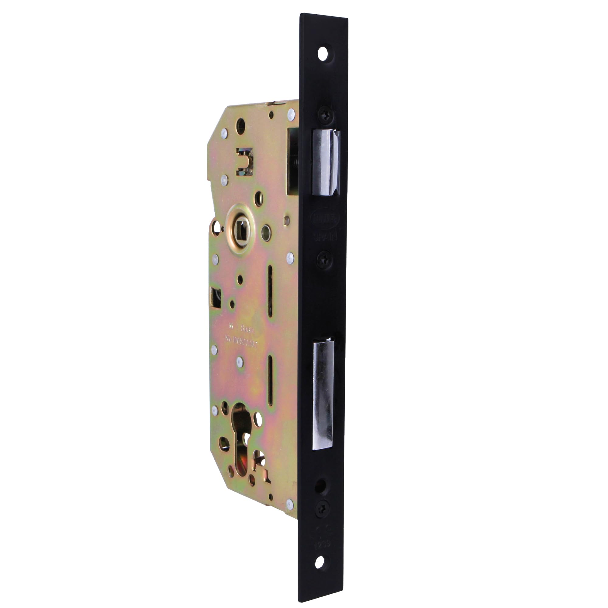 Amig - Mod. 340 Base Door Lock | Mortise Lock for Wooden Doors | Reversible Handle for Right & Left Doors | Steel Construction | Matte Black Finish | Ideal for Entrance Doors