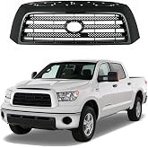 Bumper Grille Compatible with 2007 2008 2009 To.yo.ta Tundra with paintable Frame Gloss Black TO1200300, 531000C151