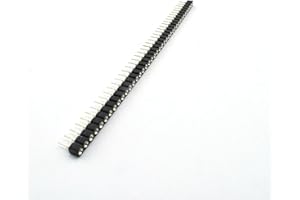 ZYAMY 10pcs 2.54mm 40Pin Round Female Socket Pin Header Strip 1x40P Single Row Straight Female/Male Socket/Pin Header Strip Connector Black