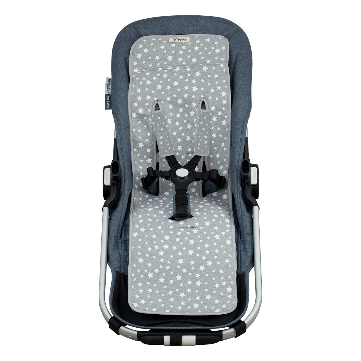 JYOKO Kids Cotton pram Liner for Stroller Twin (White Star)