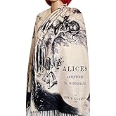 Alice in Wonderland Book Scarf. Cheshire Cat and Alice Page Design, Literary Gift for Readers, Lewis Carroll Book Scarf, Alice's Adventures in Wonderland by Lewis Carroll Shawl