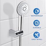 Minicoco Shower Head Holder 360° Adjustable Handheld Shower Bracket Silver Wall view 2