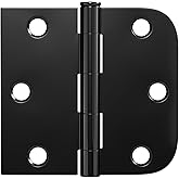 Haidms 12 Pack Black Door Hinges 3 Inch Black Interior Door Hinges Half Circle 5/8" and Half Square Doors Hinges Residential 