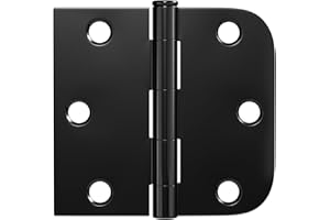 Haidms 12 Pack Black Door Hinges 3 Inch Black Interior Door Hinges Half Circle 5/8" and Half Square Doors Hinges Residential 