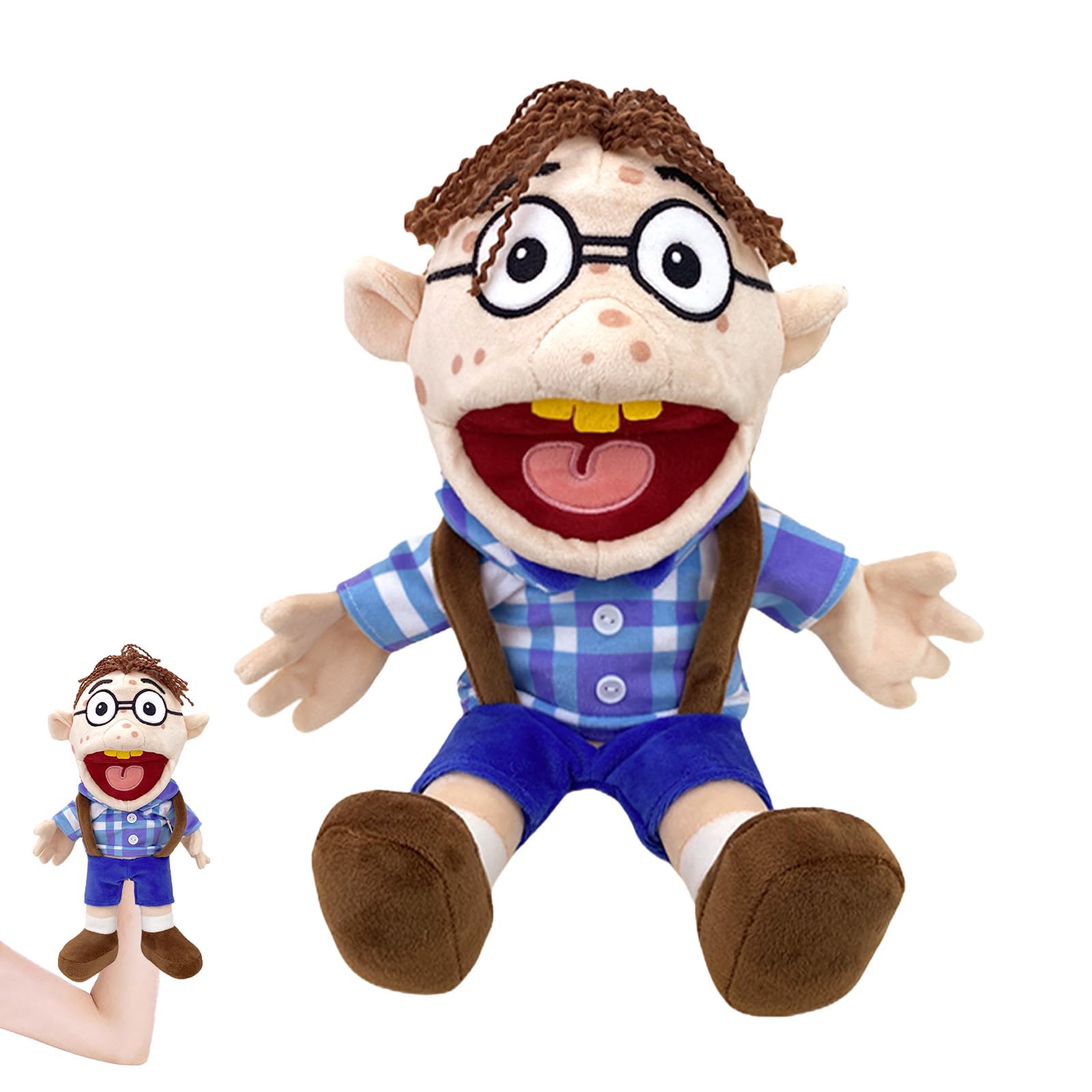 Hand Puppets, Jeffy Puppet for Kids, Funny Sml Puppet Plush Toy Doll with Working Mouth for Role Play, Soft Hand Puppets Family Toys for Girls Boys kids Gift