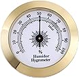Cigar Hygrometer, Anync Round Hygrometer for Cigar Humidor, Cigar Box/Cigar Cabinet 2 inch Diameter Gold