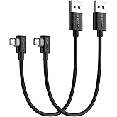 Right Angle Micro USB Cable 1FT [2 Pack], 18W Reversible USB Micro Cable | 90 Degree USB to Micro USB Cable Fast Charging &amp; Data Sync for Samsung Galaxy S7 Edge S6 S5, Moto E6 5, PS4, Xbox