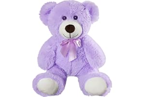 SNOWOLF Teddy Bear Plush Cute Stuffed Animal Toys Pillow Violet Bear Doll Gift for Kids Boys Girls Birthday Christmas Valentine's Day (13.7In/35CM, Purple)